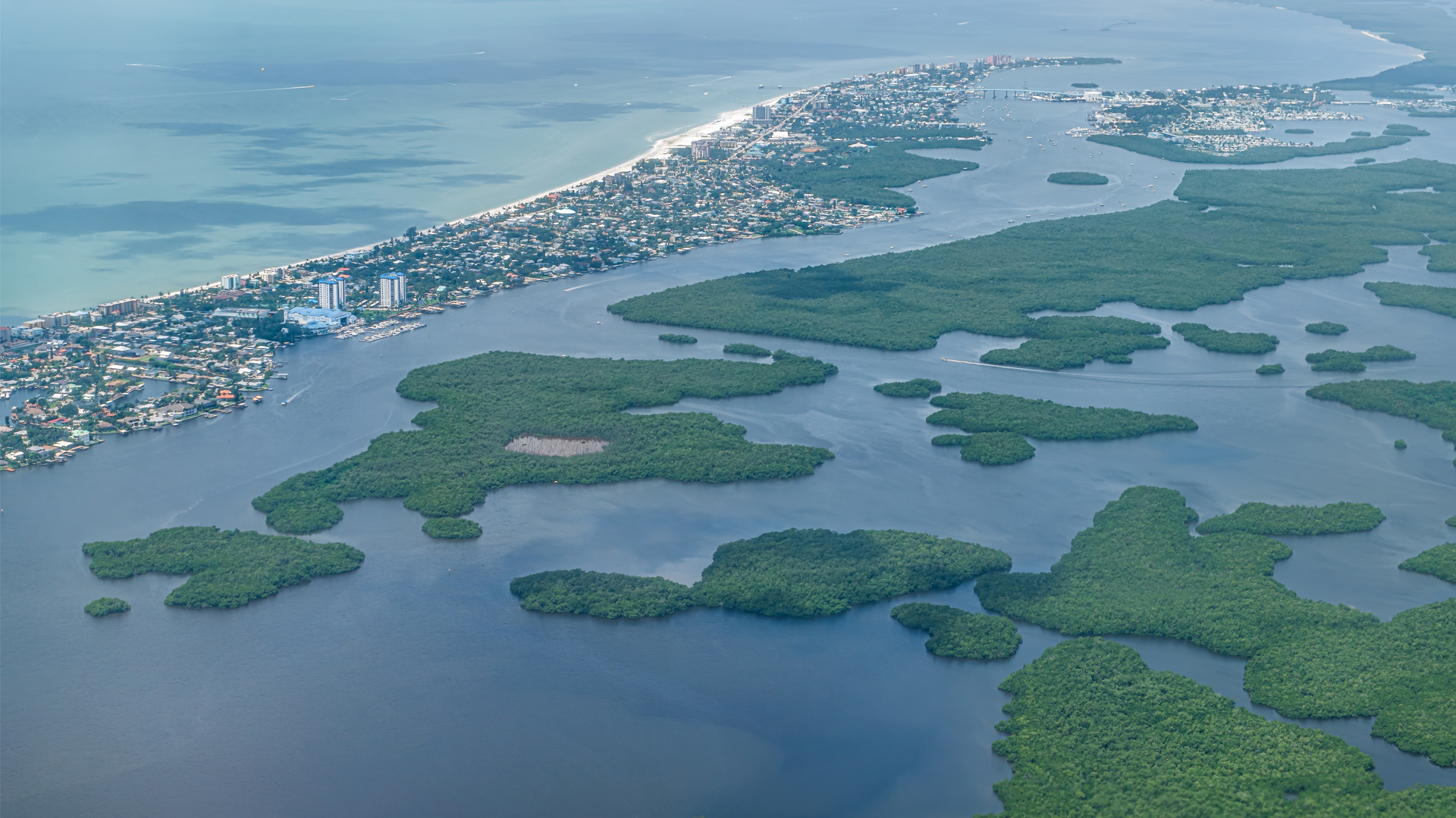 Aerial view of Estero Bay