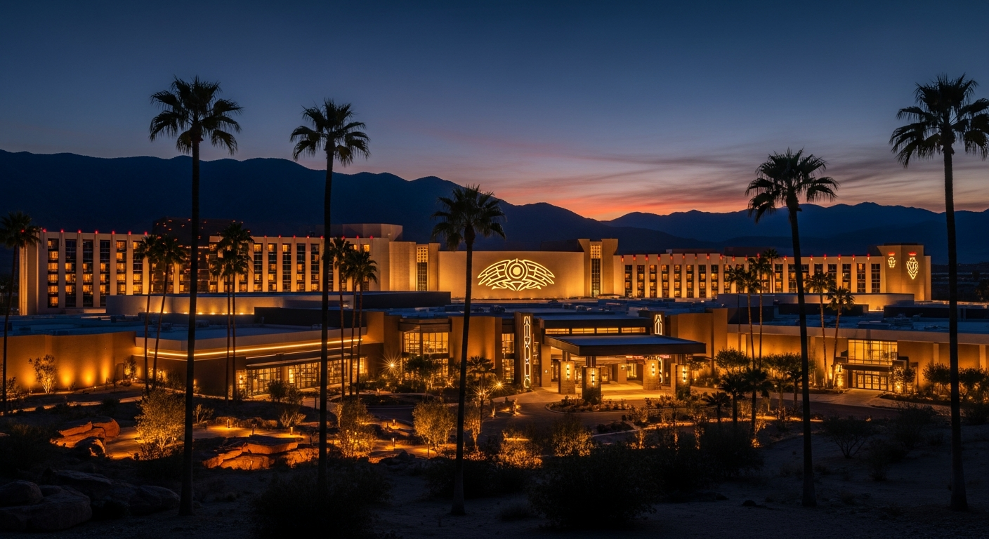 Luxury California Tribal Casino Resort at dusk