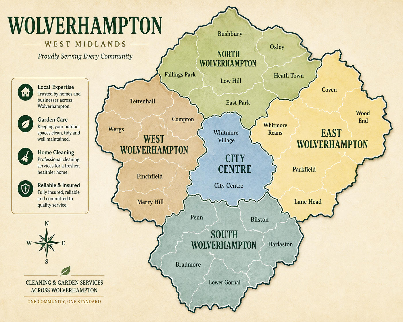 Wolverhampton and West Midlands service area map