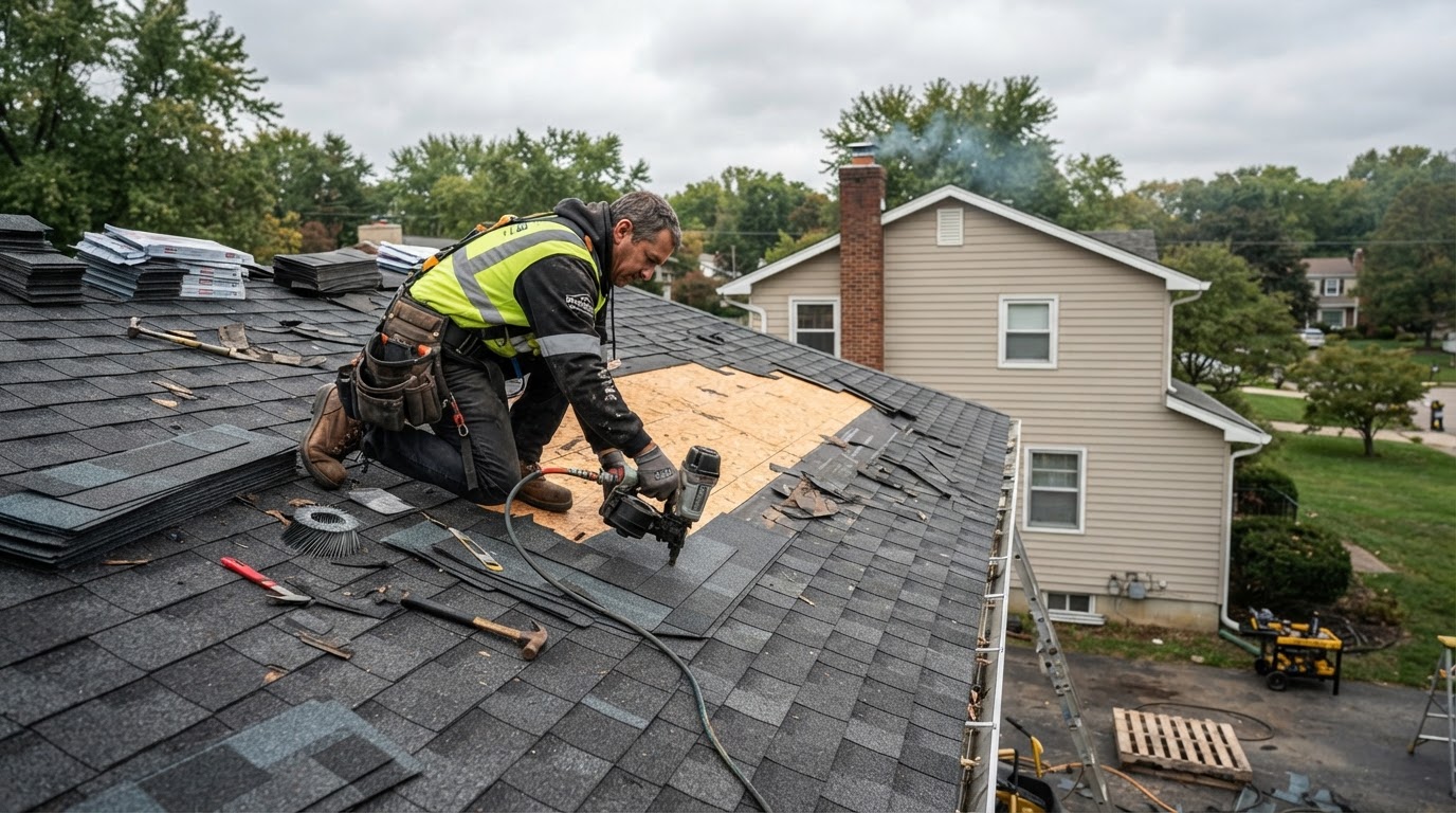 Roof repair work