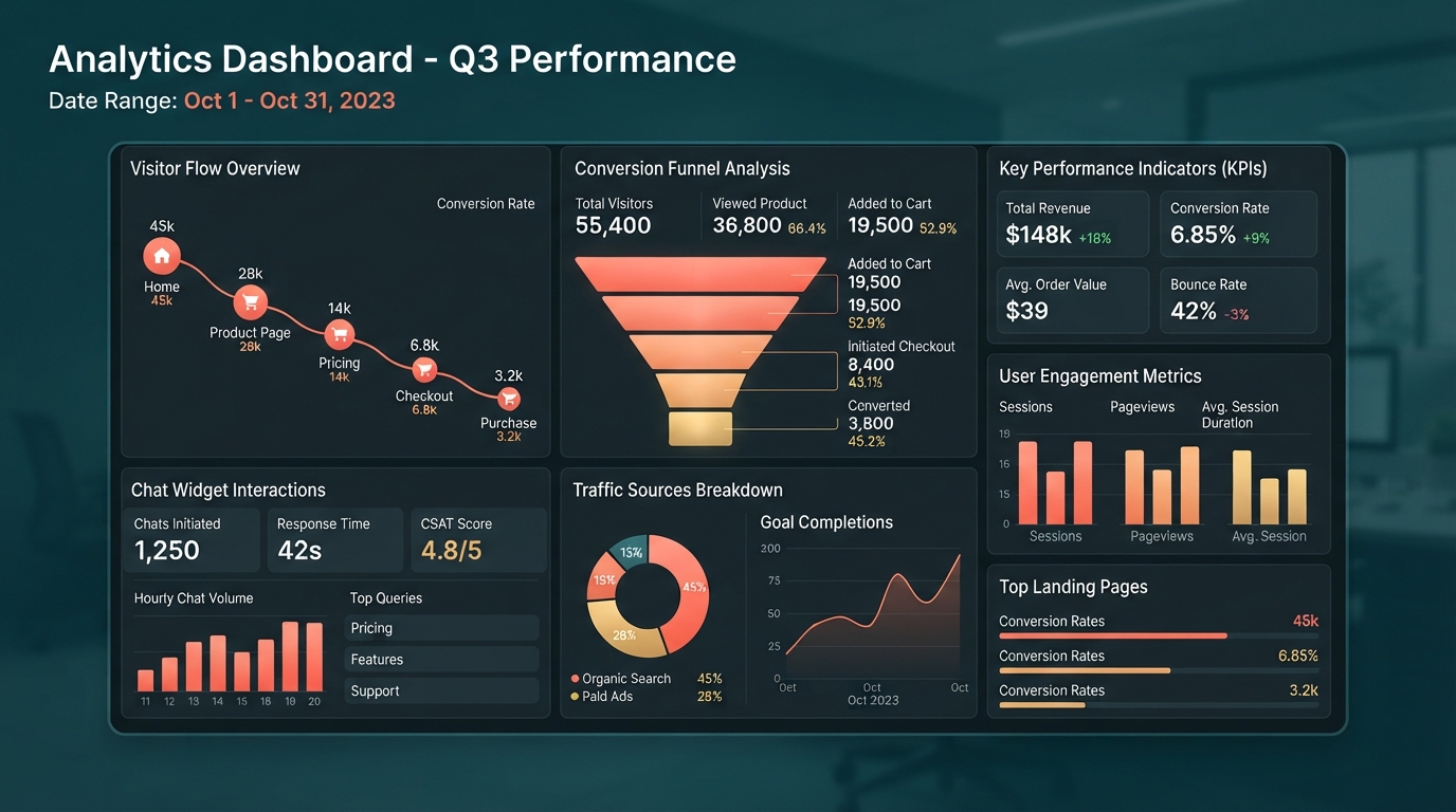 Website conversion analytics dashboard