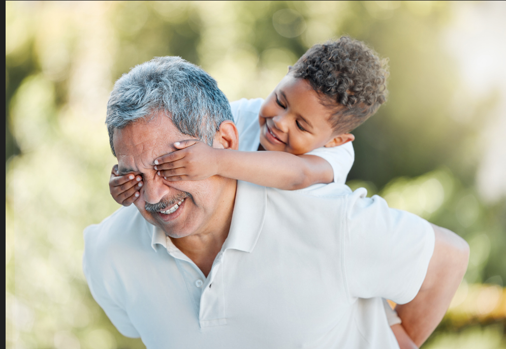 Grandfather and child