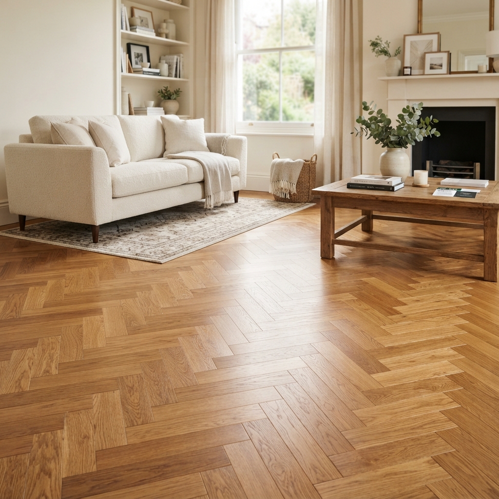 Sol en parquet soigné, argument de vente en province de Luxembourg