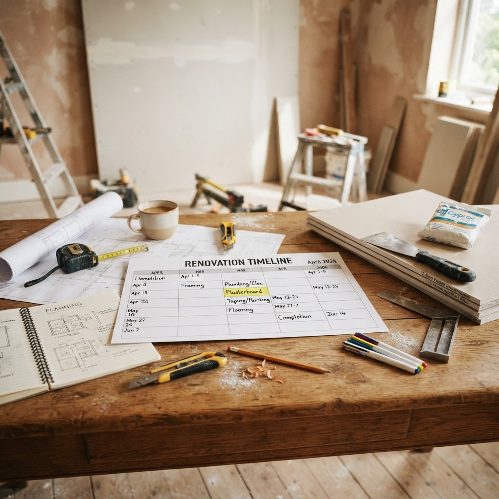 Planning de chantier gyproc en province de Luxembourg