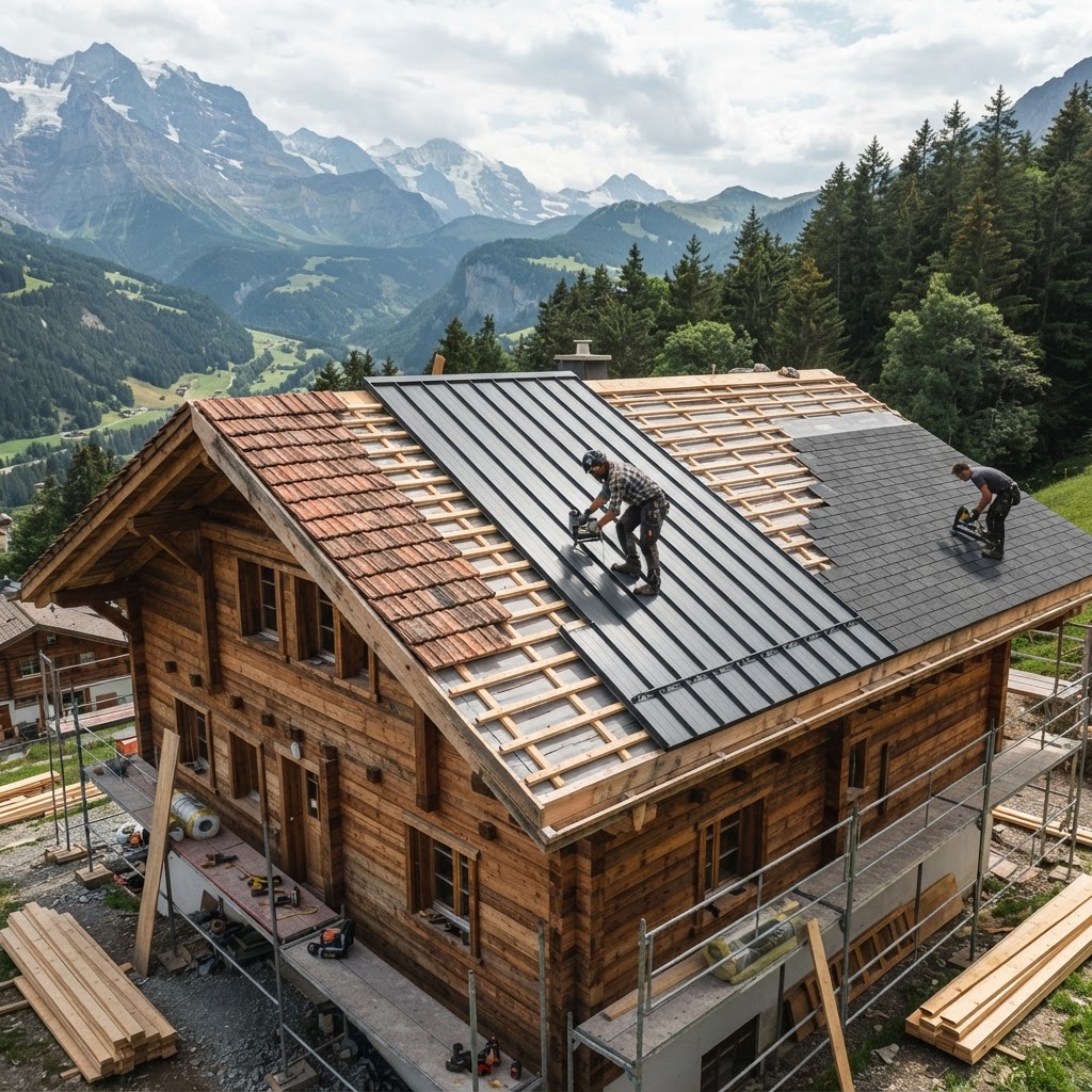 Chantier de construction de chalet en bois en province de Luxembourg