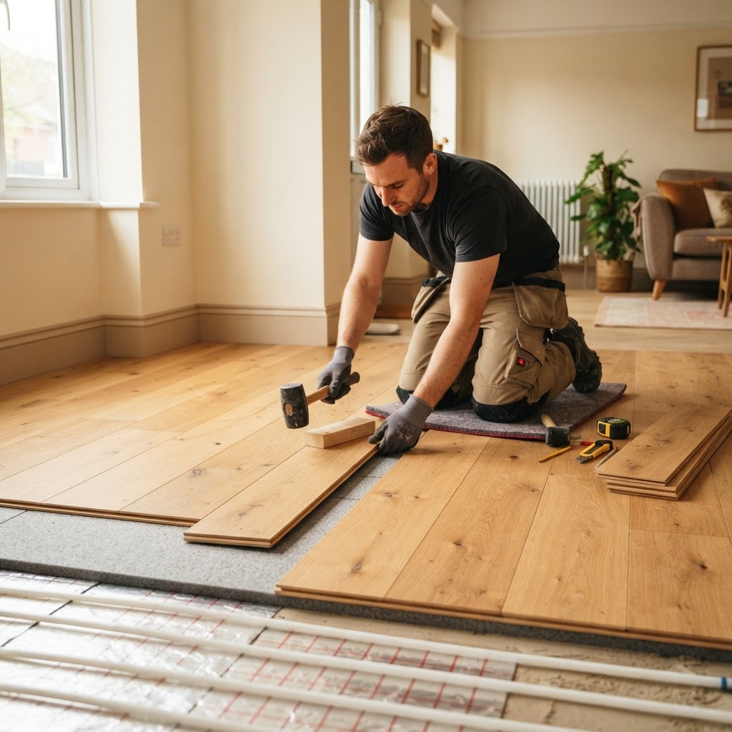 Parquet contrecollé compatible chauffage au sol en province de Luxembourg