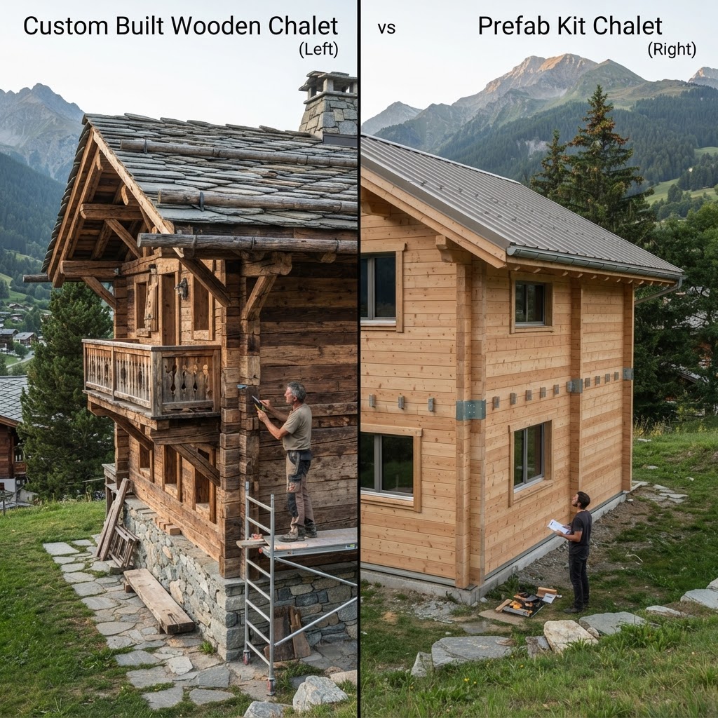 Chalet en bois sur mesure vs kit préfabriqué à Arlon