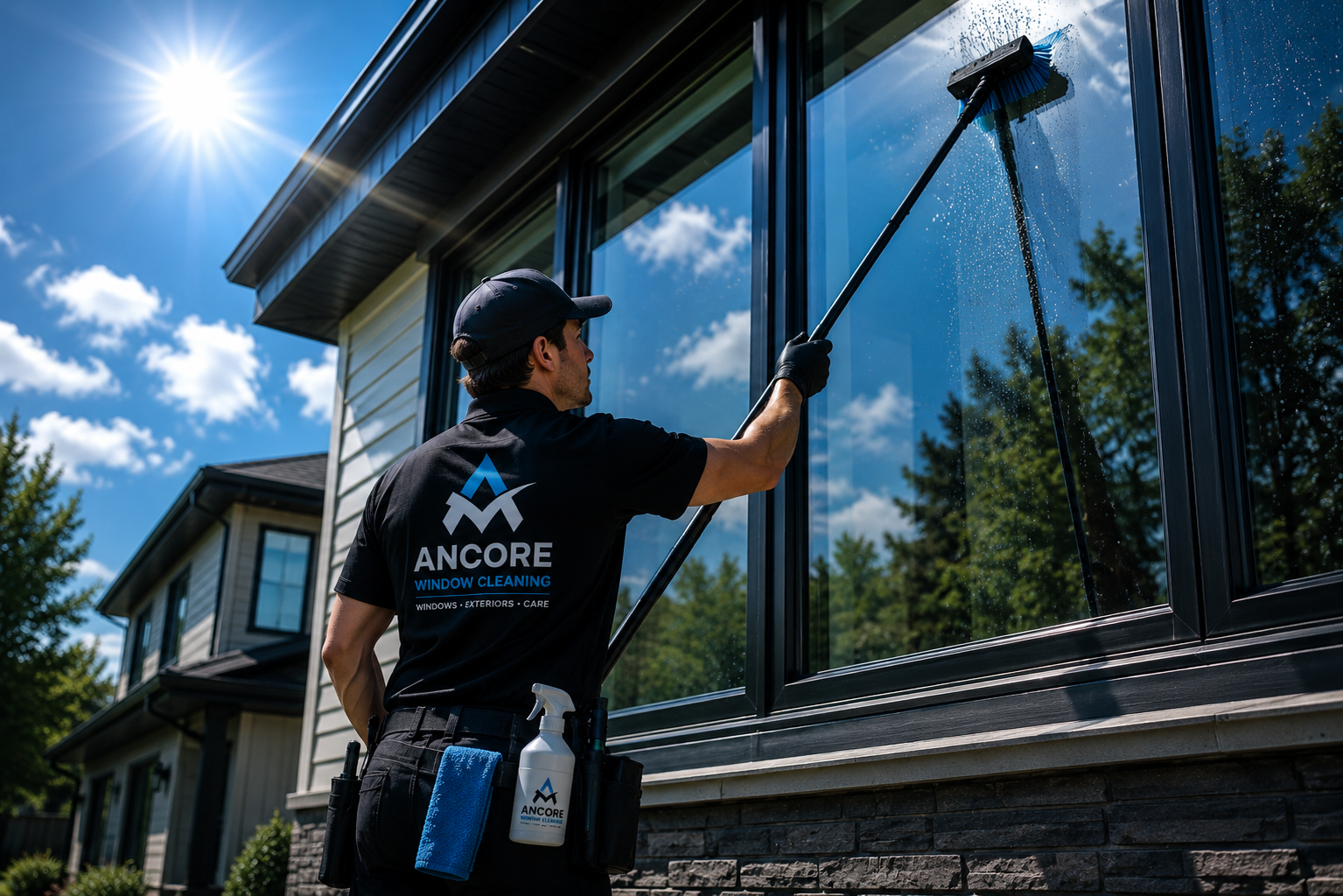 Ancore window cleaning professionals at work