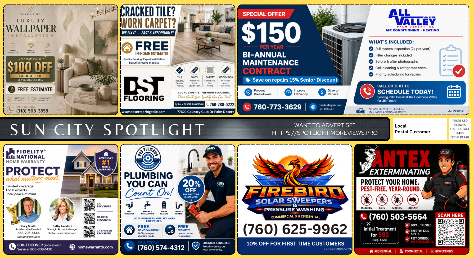 Local Spotlight 6x11 Shared Direct Mail Postcard - Sun City Palm Desert