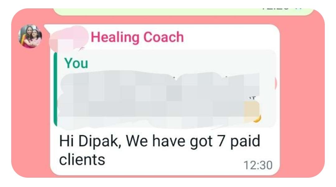 Result: 7 paid clients in the first 10 days.