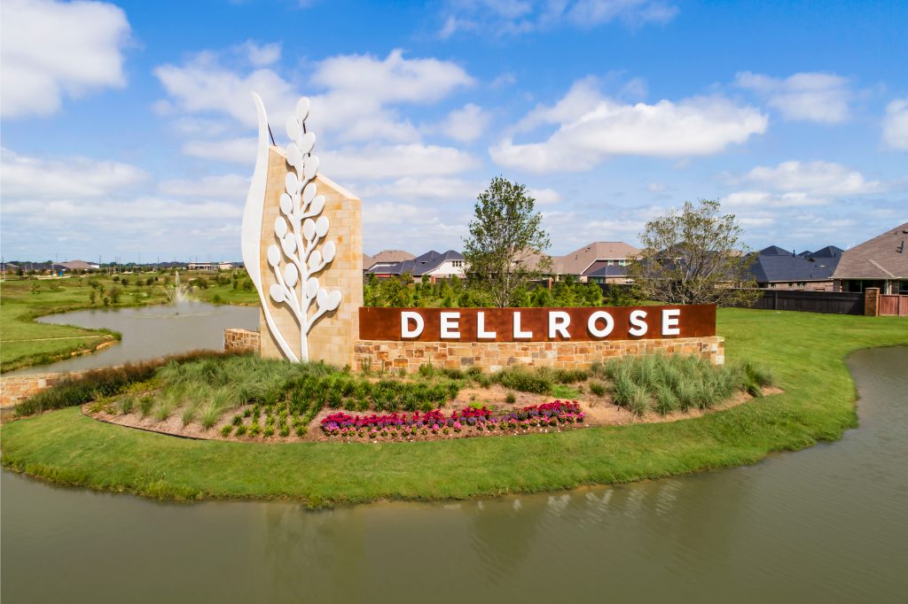 Dellrose community sign in Hockley, TX