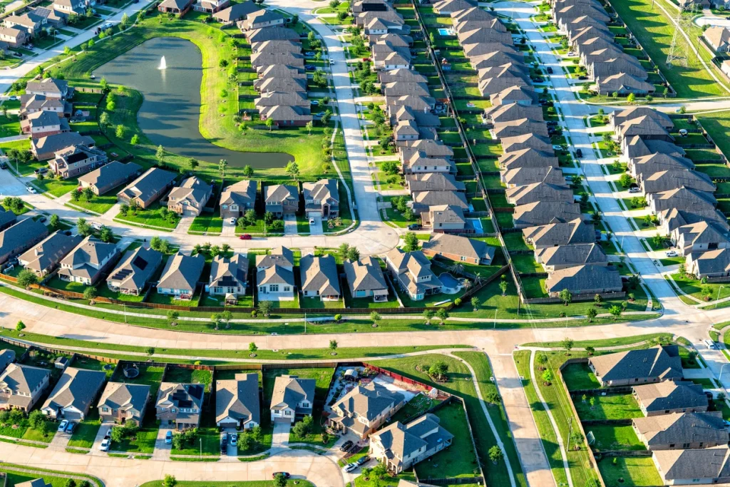 Houston neighborhood aerial view