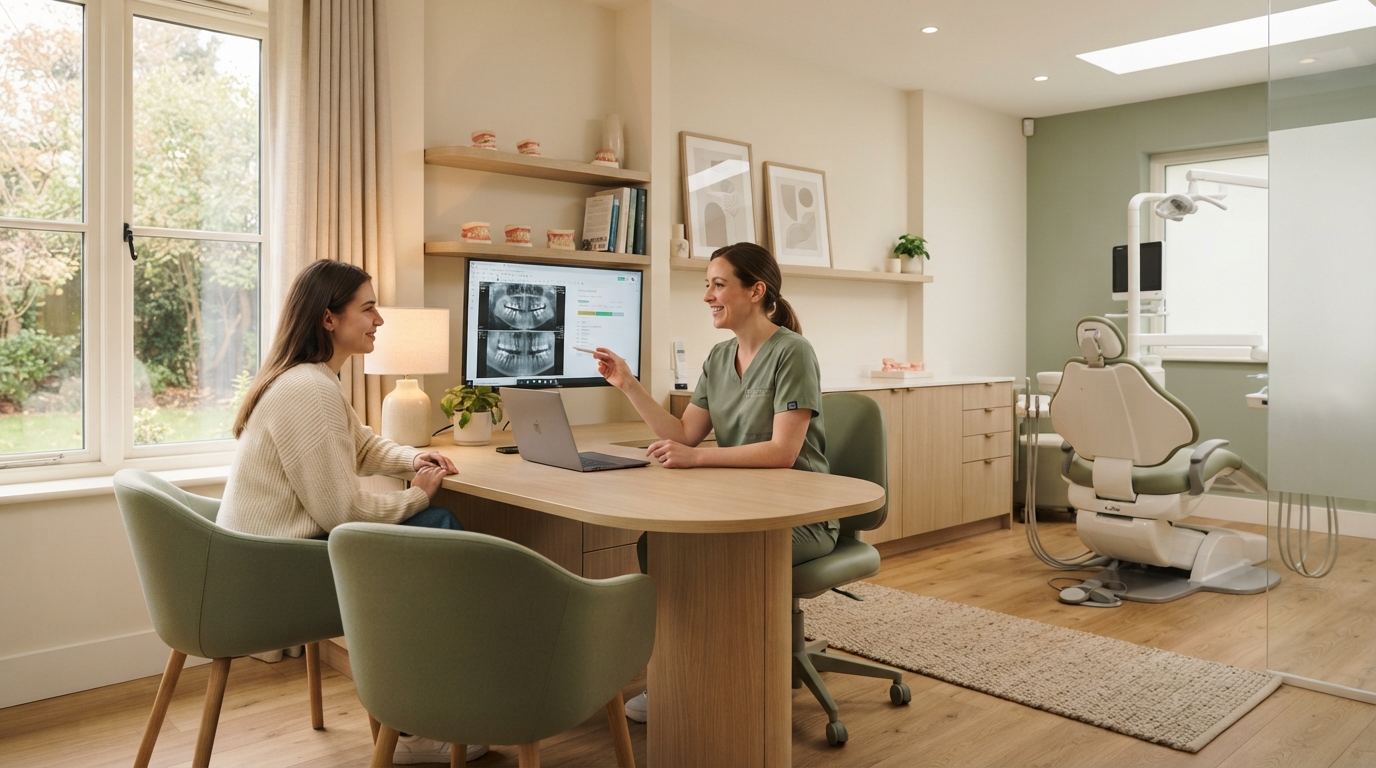 ARIA dental surgery consultation room with warm natural light