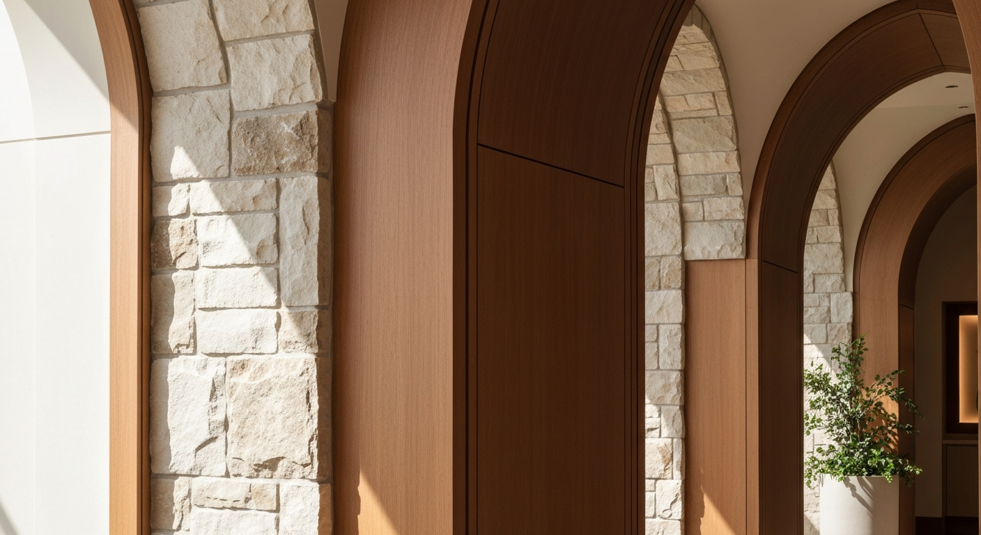 Warm architectural detail of Aria Oral Surgery clinic