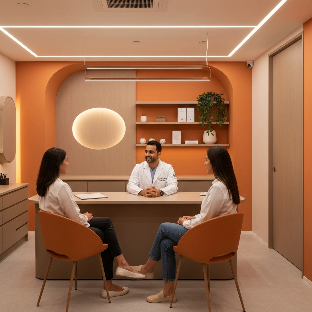 A calm, sophisticated consultation setting
