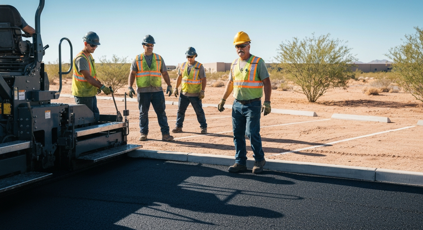 Professional asphalt paving team in Goodyear AZ