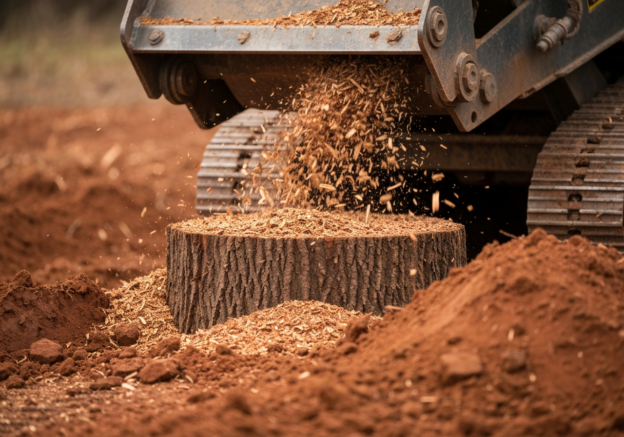 Wood chips from stump grinding in Louisville, KY