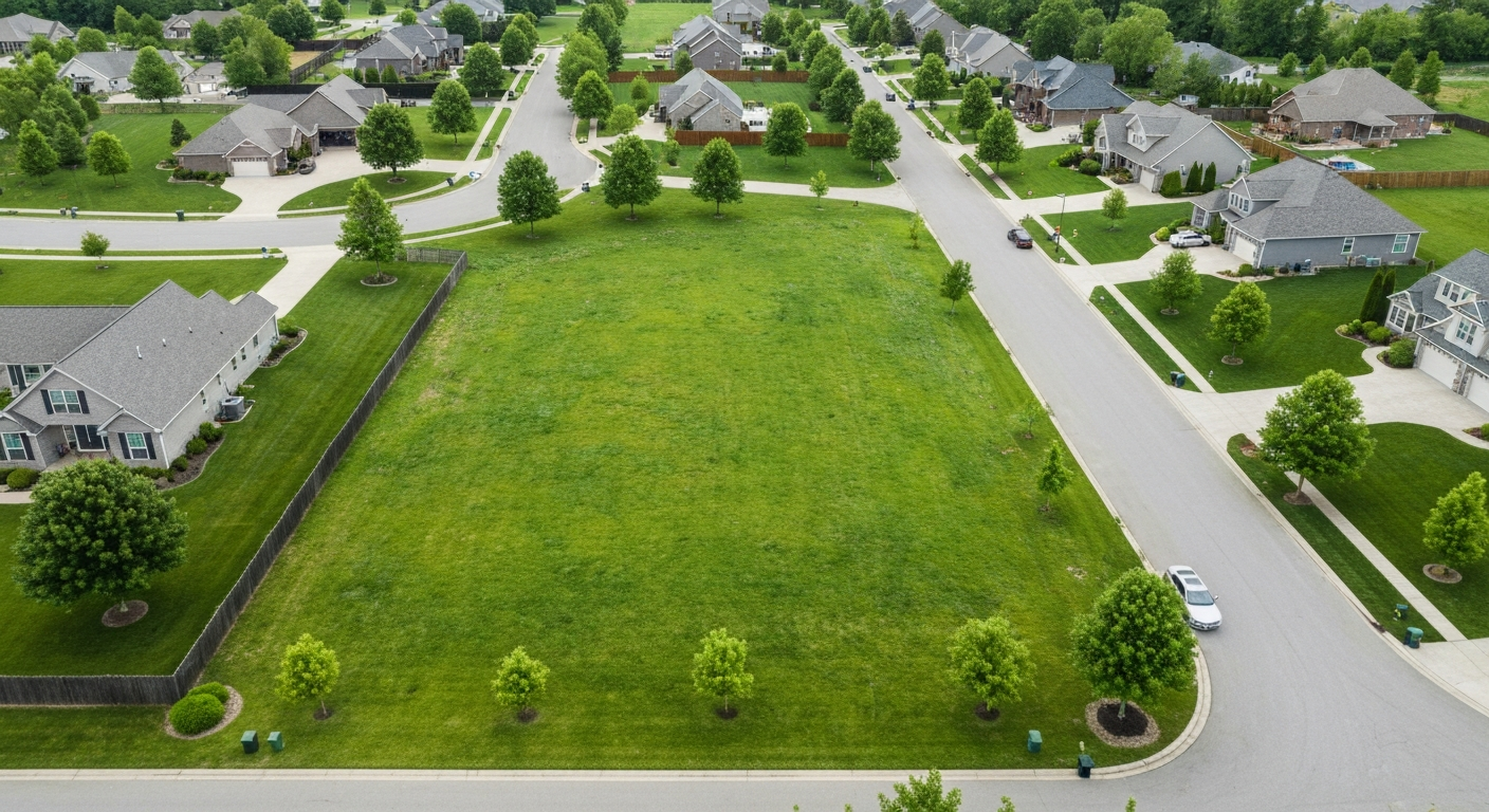 Aerial view of vacant land