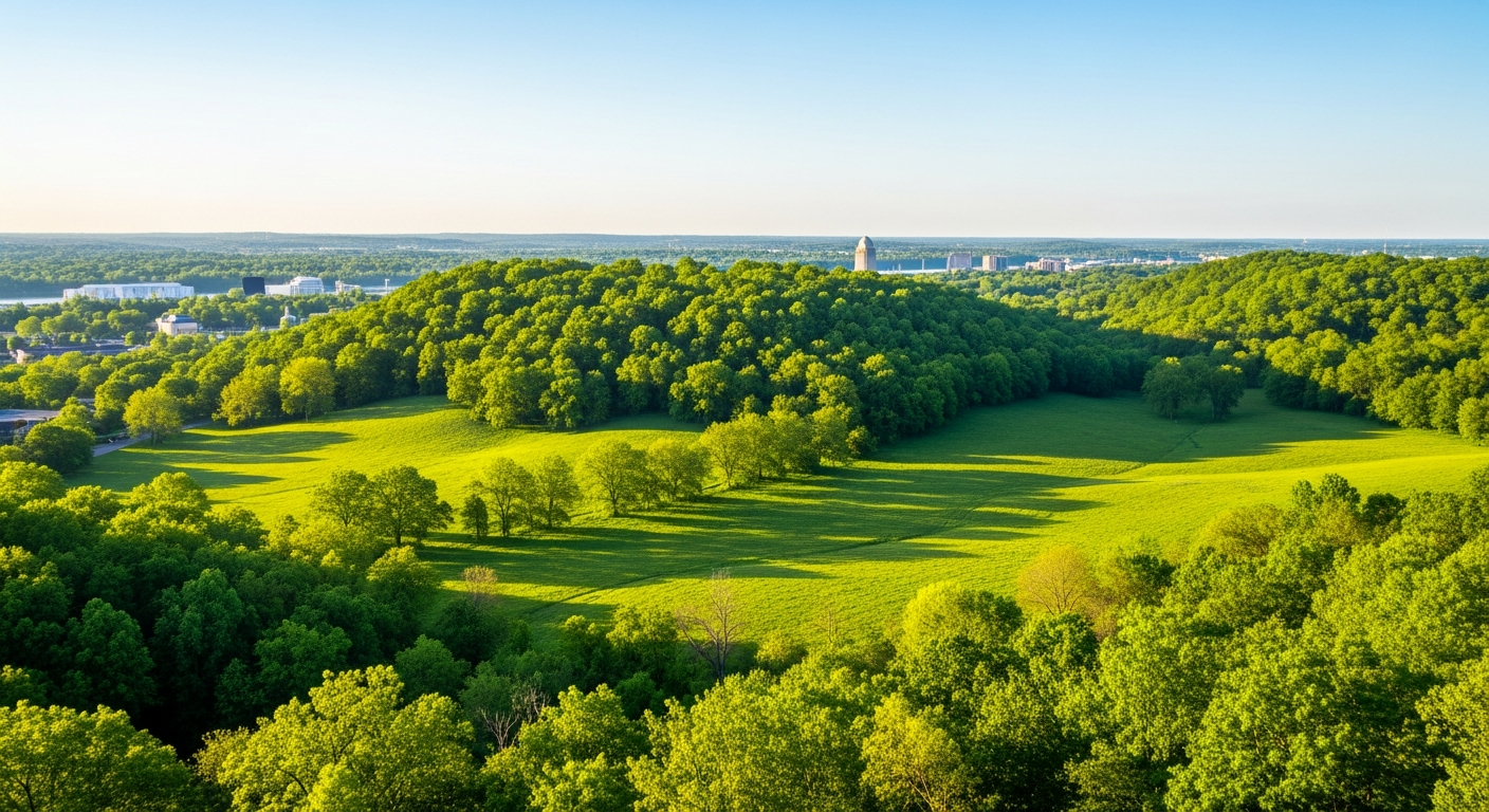 Beautiful green landscape in Louisville, Kentucky