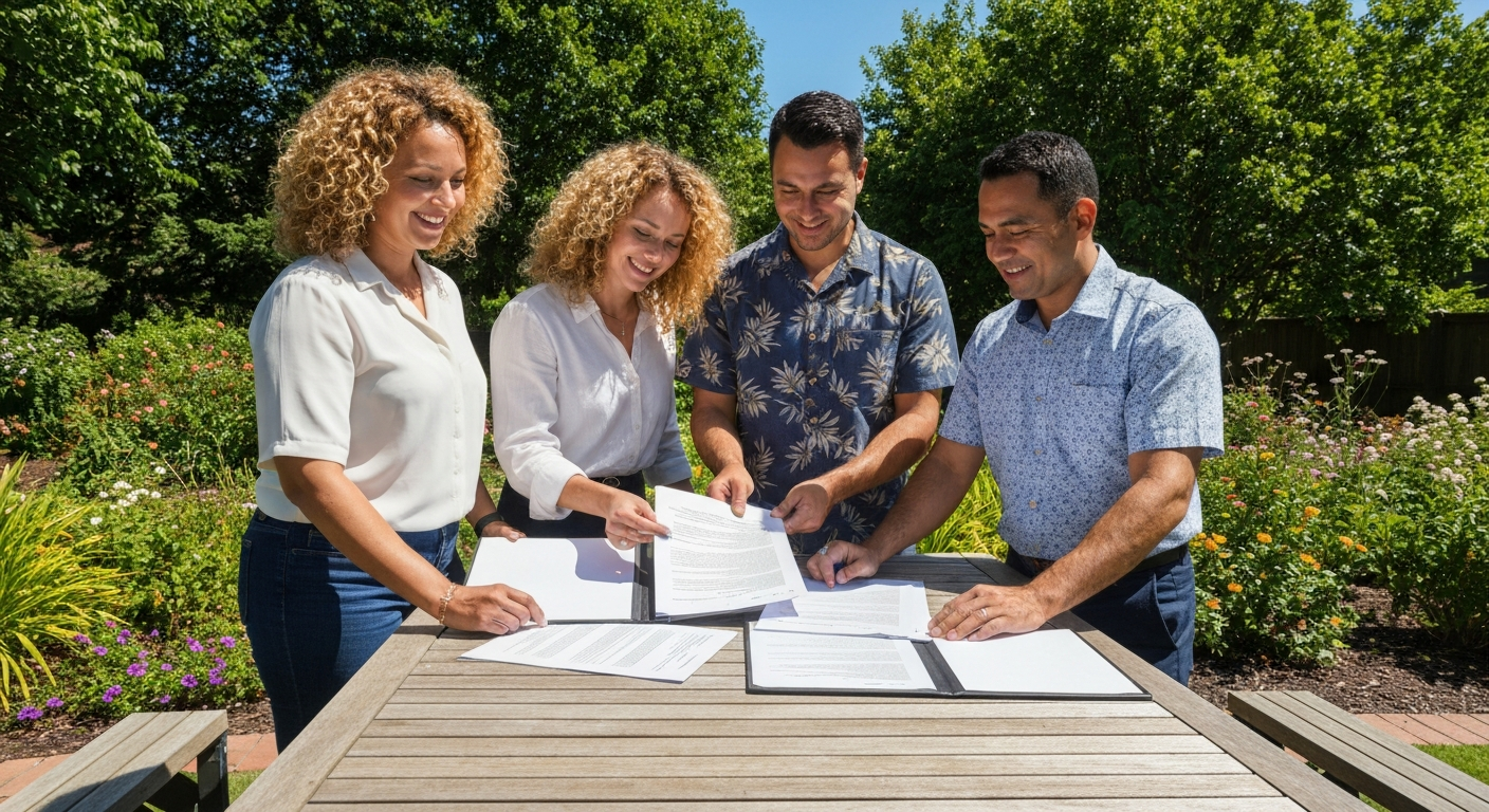 Our professional team reviewing land documents