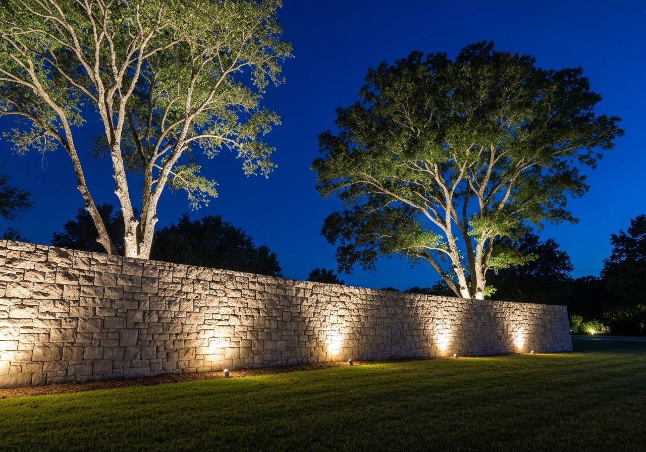 Architectural lighting on a home exterior