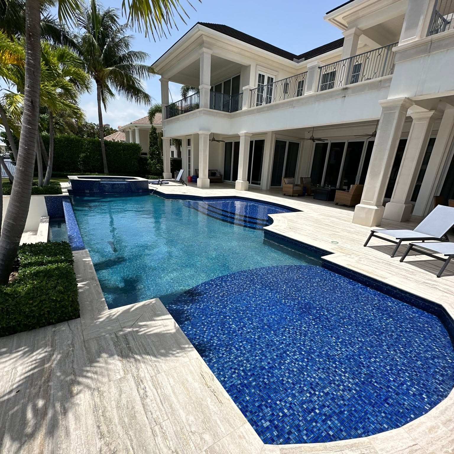 Luxury swimming pool serviced by So Flow Pool Services