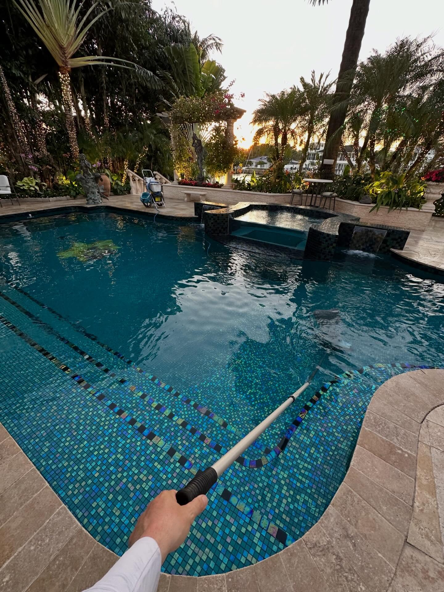Resort-Style Dark Tile Pool