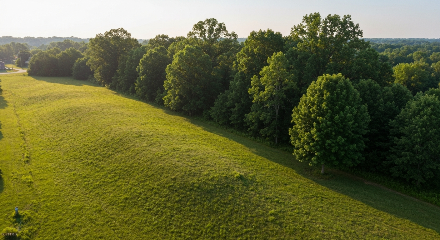 Drone shot of vacant land in Kentucky