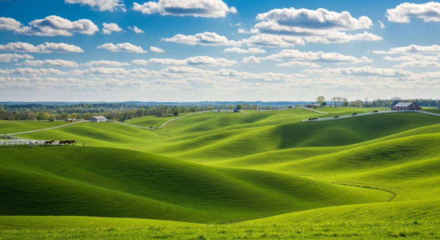 Scenic rolling hills of Lexington Kentucky