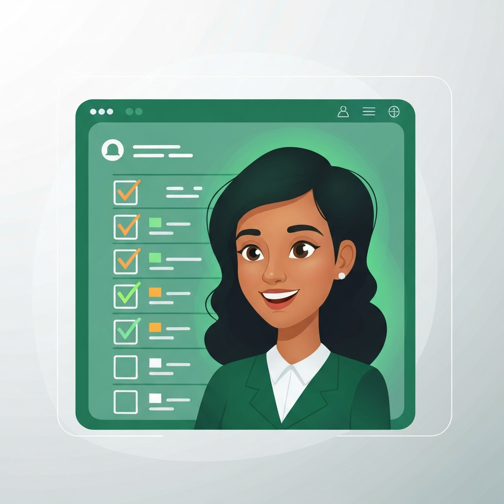 Virtual assistant checking off tasks