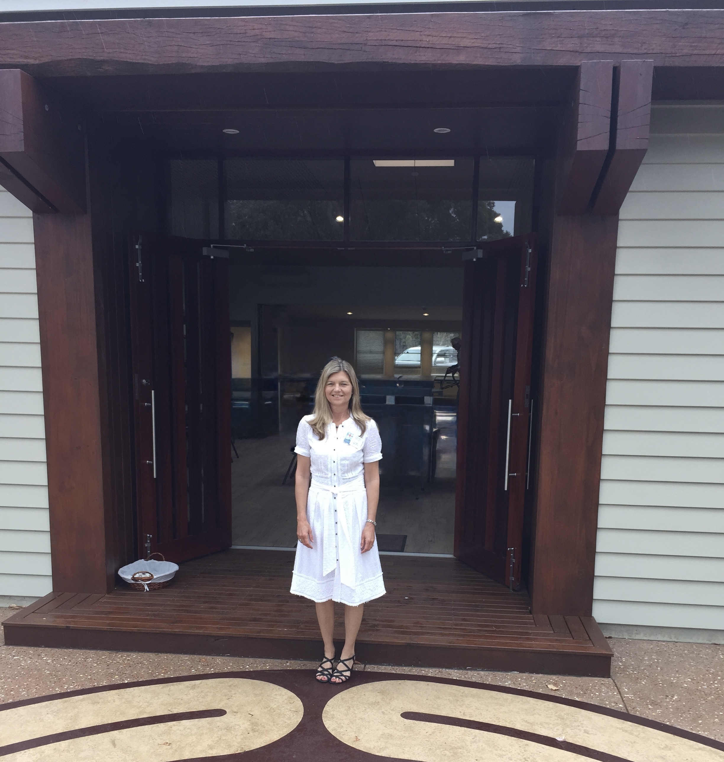 Ingrid Spelman Registered Architect WA at completed building project entrance
