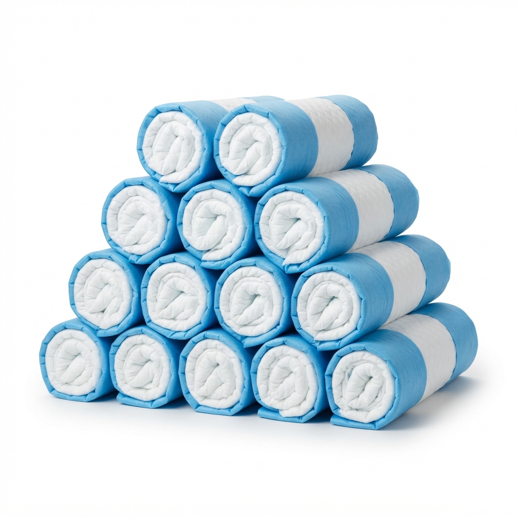Rolled disposable linen saver underpads for bulk medical supply