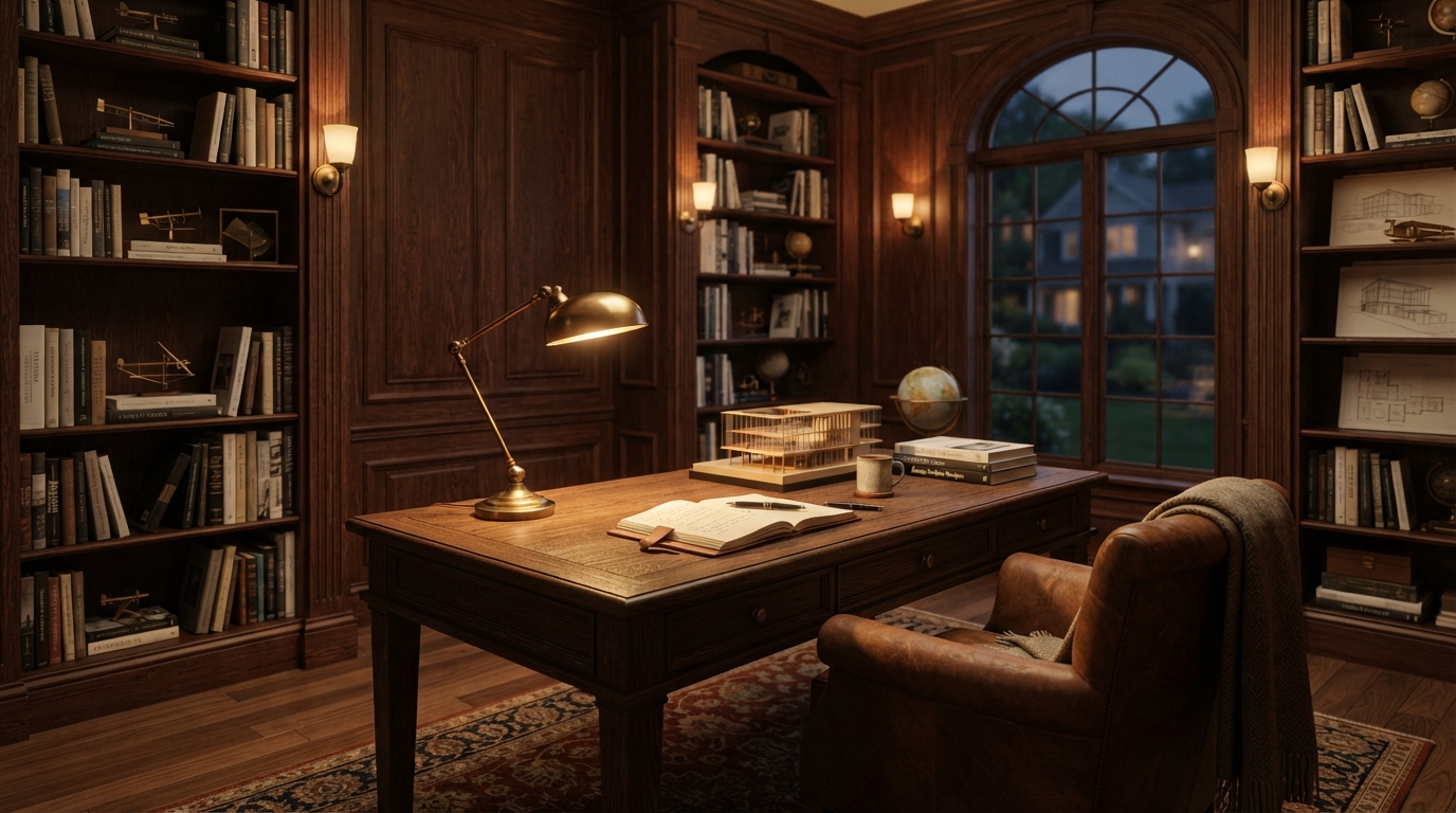 Calm study room with natural lighting