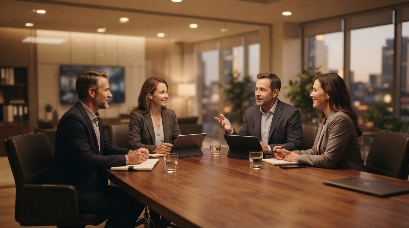 Calm understated executive setting background