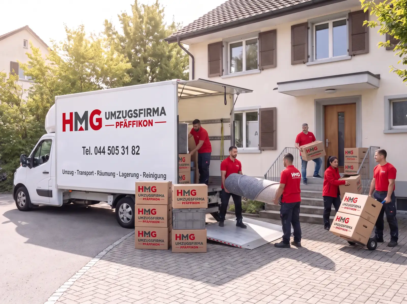 HMG Umzugsfirma Pfäffikon Team und LKW