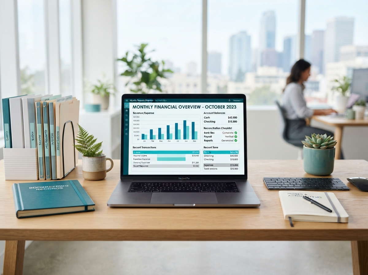 Organized bookkeeping records and reconciled financial accounts