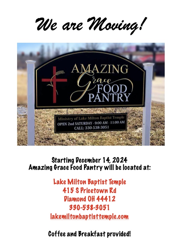 Amazing Grace Food Pantry Sign