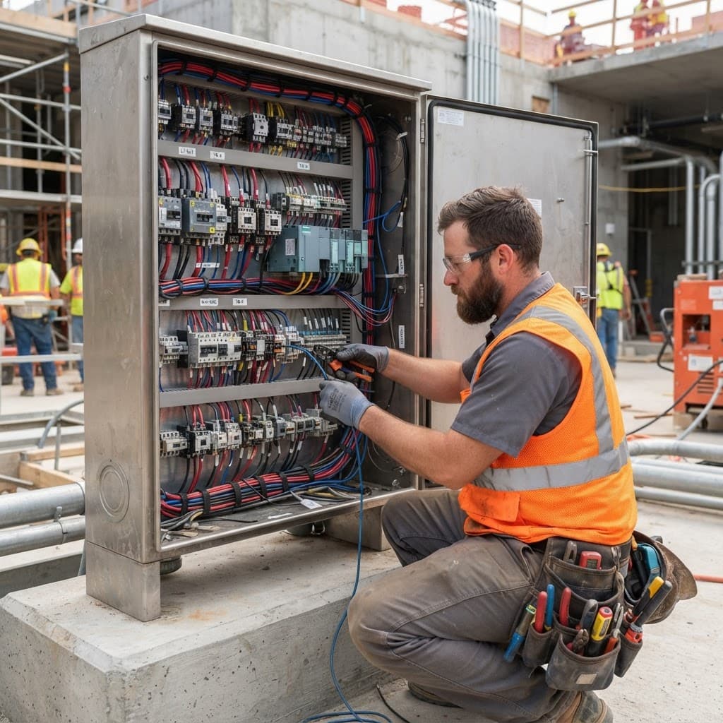 Commercial electrical control board equipment and main circuit installation