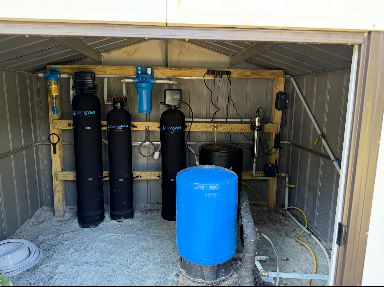 Complete well water filtration system install