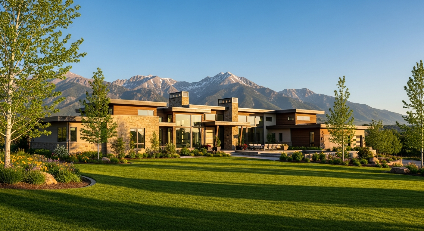 Luxury modern home in Littleton Colorado with mountain views