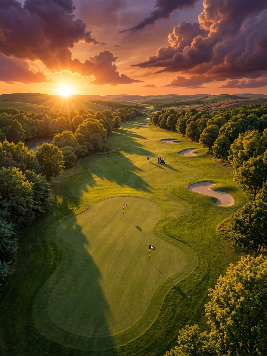 Championship Golf Course Sunset