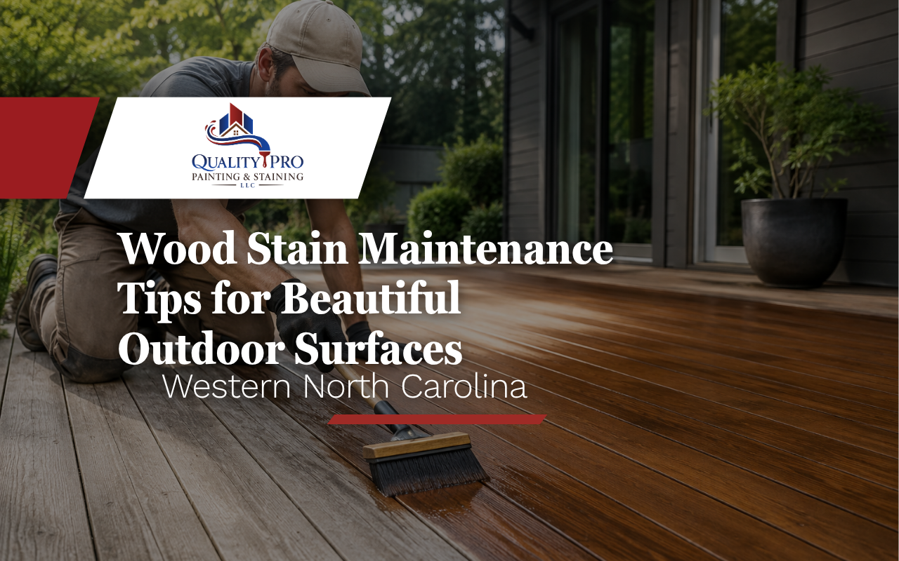 Wood stain maintenance on an outdoor deck surface
