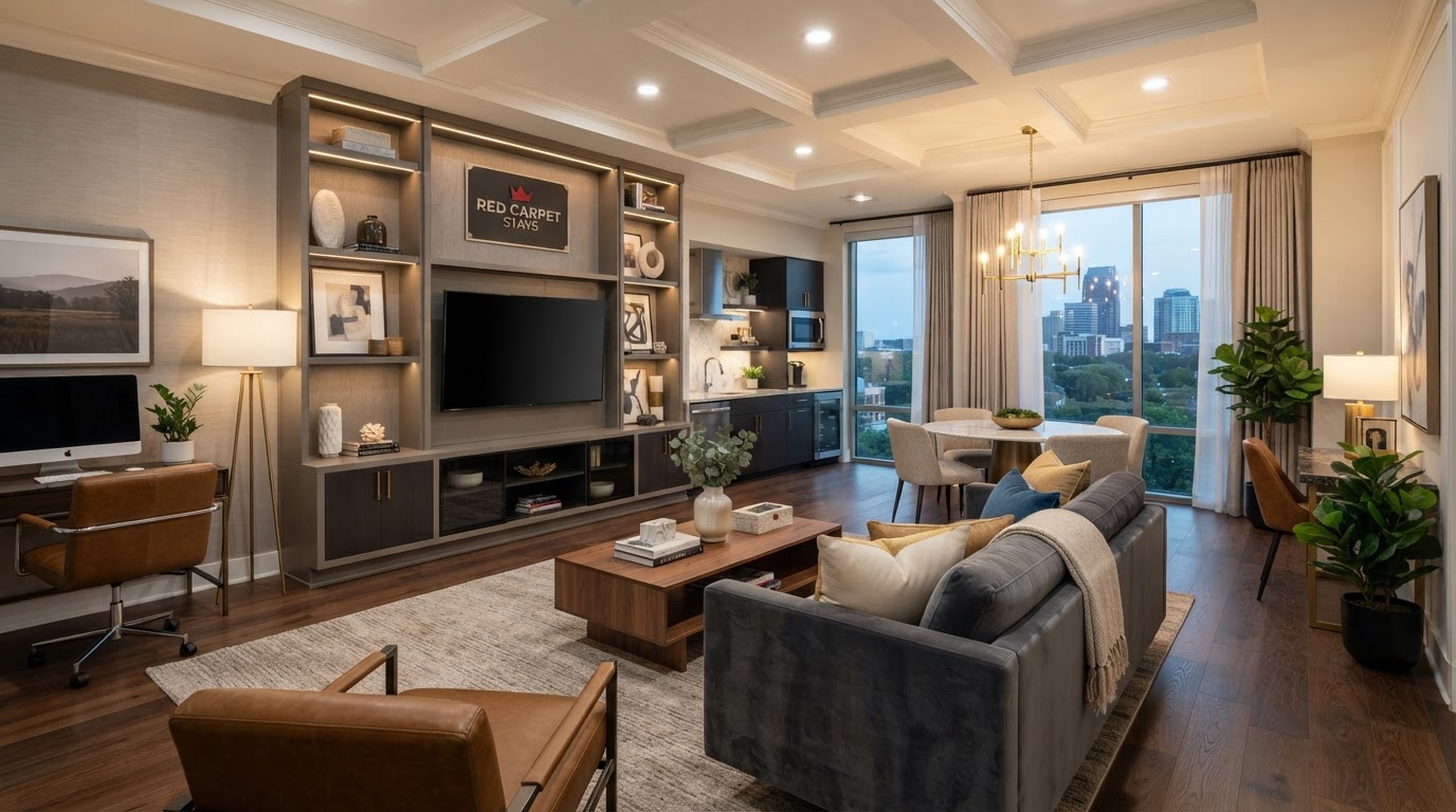 Red Carpet Stays corporate housing interior suite in Fort Smith
