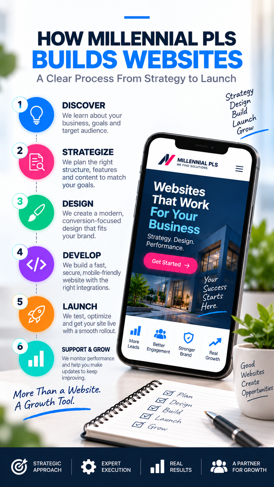 How Millennial PLS Builds Websites Mobile: A Clear Process From Strategy to Launch | Millennial PLS
