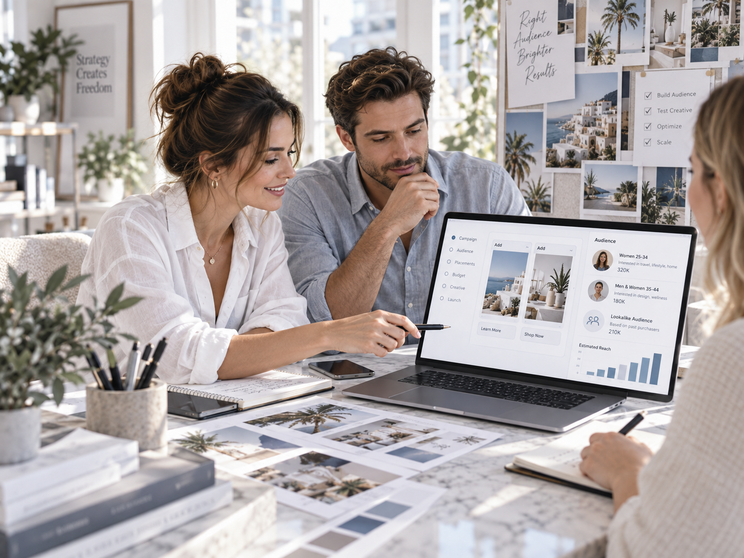 Strategic Team Planning Social Ad Campaigns and Audience Targeting