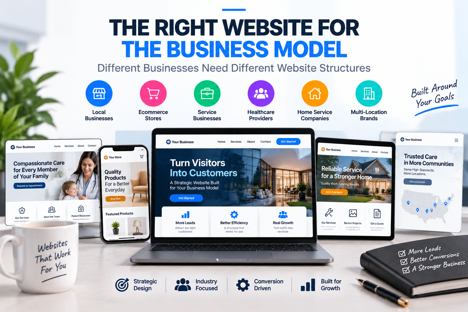 The Right Website for the Business Model: Different Businesses Need Different Website Structures - Built Around Your Goals | Millennial PLS