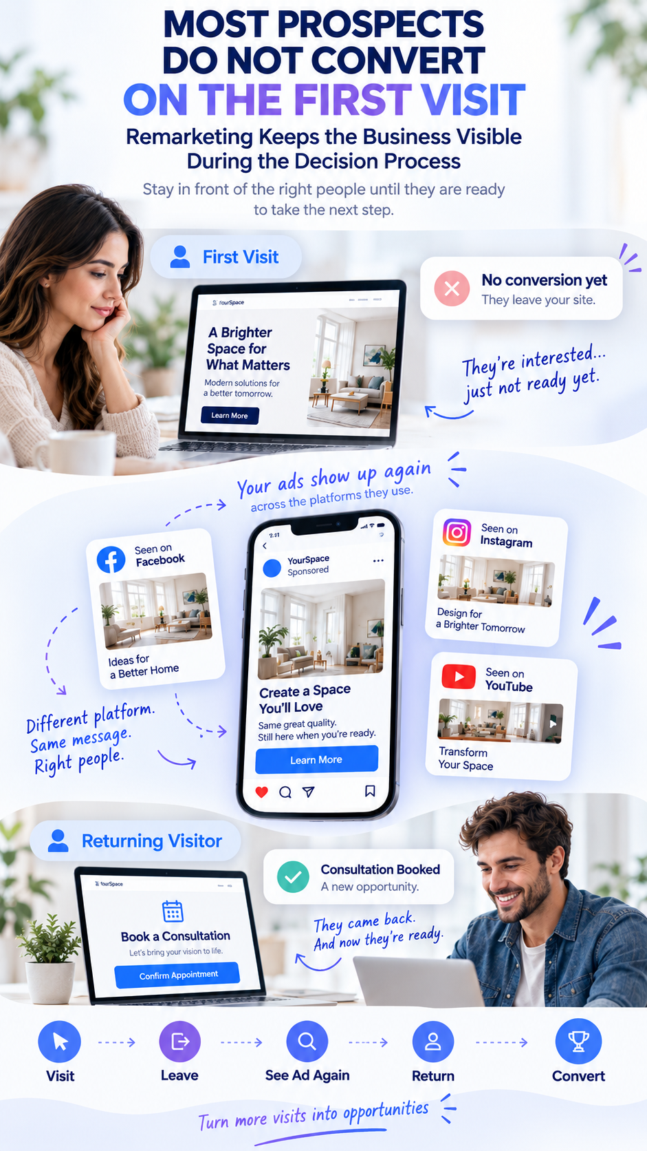 Most Prospects Do Not Convert On The First Visit Mobile - Meta Ads | Millennial PLS