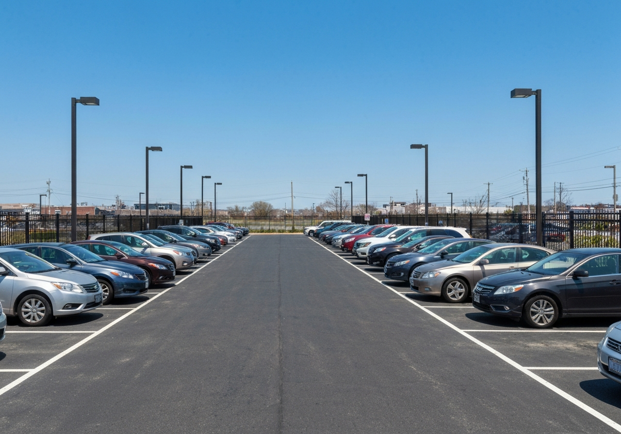 Clean commercial parking lot in Kearny NJ