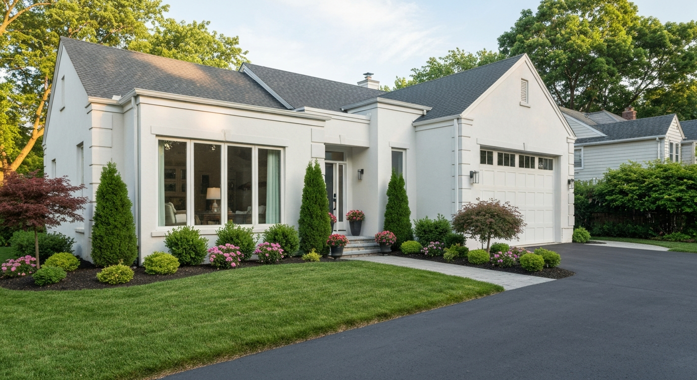 Beautiful modern single-family home exterior in a Philadelphia suburb