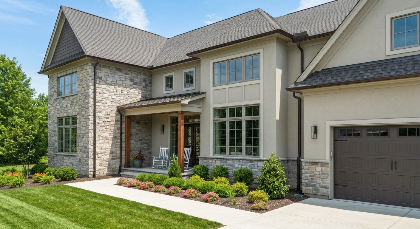 Beautiful modern home exterior in the Philadelphia suburbs